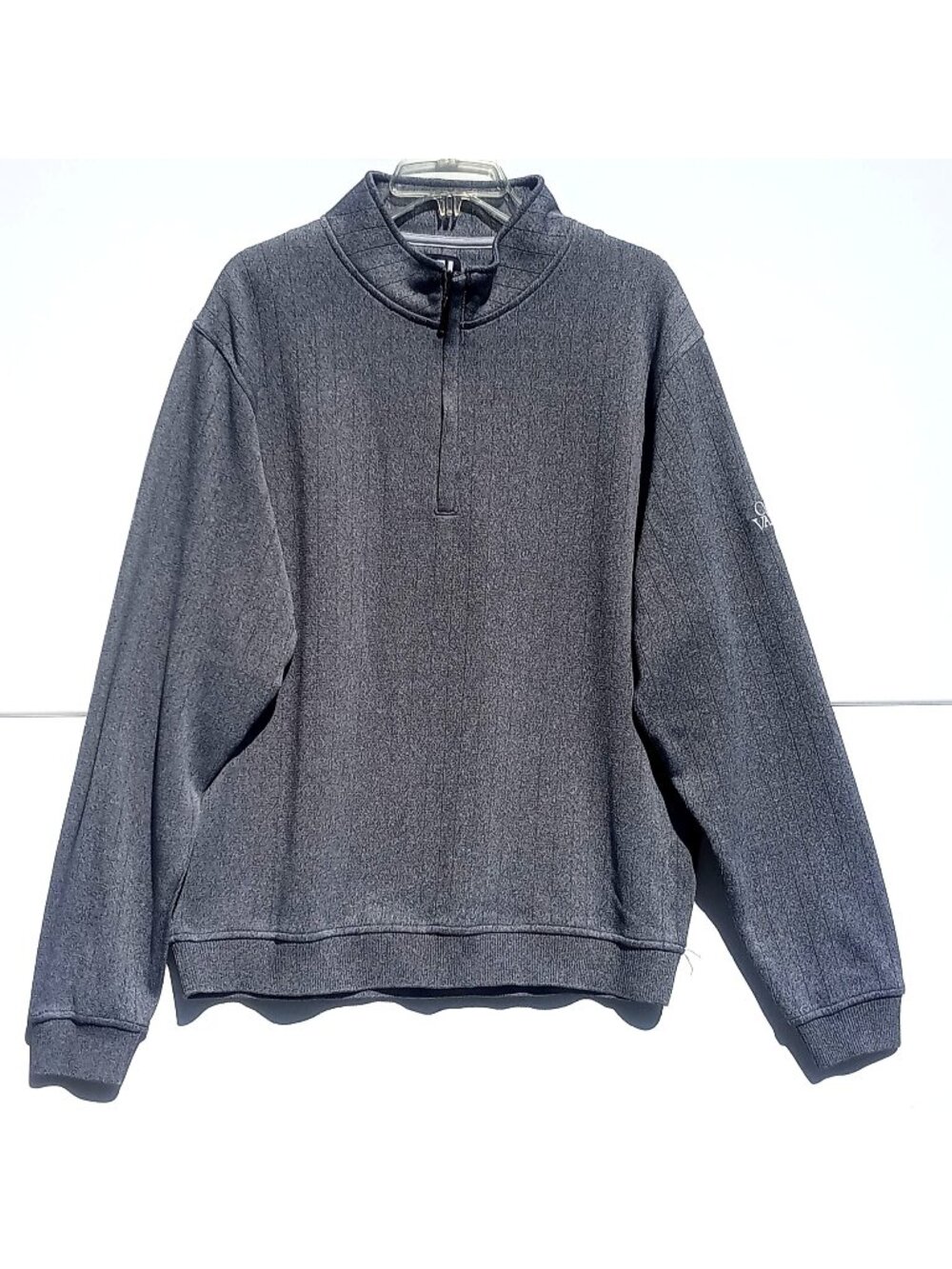 FootJoy Men XL Oak Valley Golf Quarter‑Zip Pullover Gray 100% Polyester FJ Logo